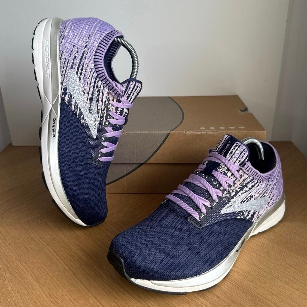 Brooks Ricochet Navy/Purple Ombré Women Running Sneakers- SZ 11